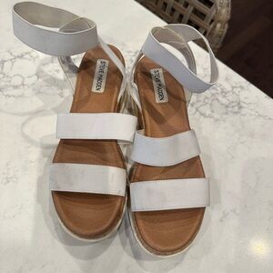 Steve Madden Cream Platform Sandals